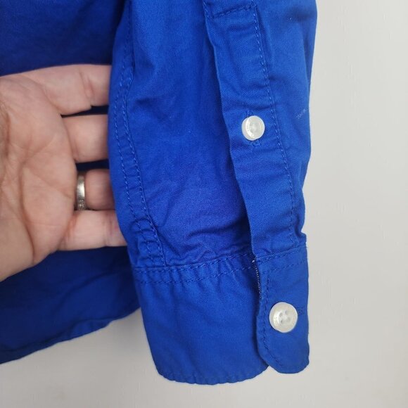 H&M Kids Long-Sleeved Button Down Shirt Boys 9-10Y Bright Blue - Picture 9 of 12